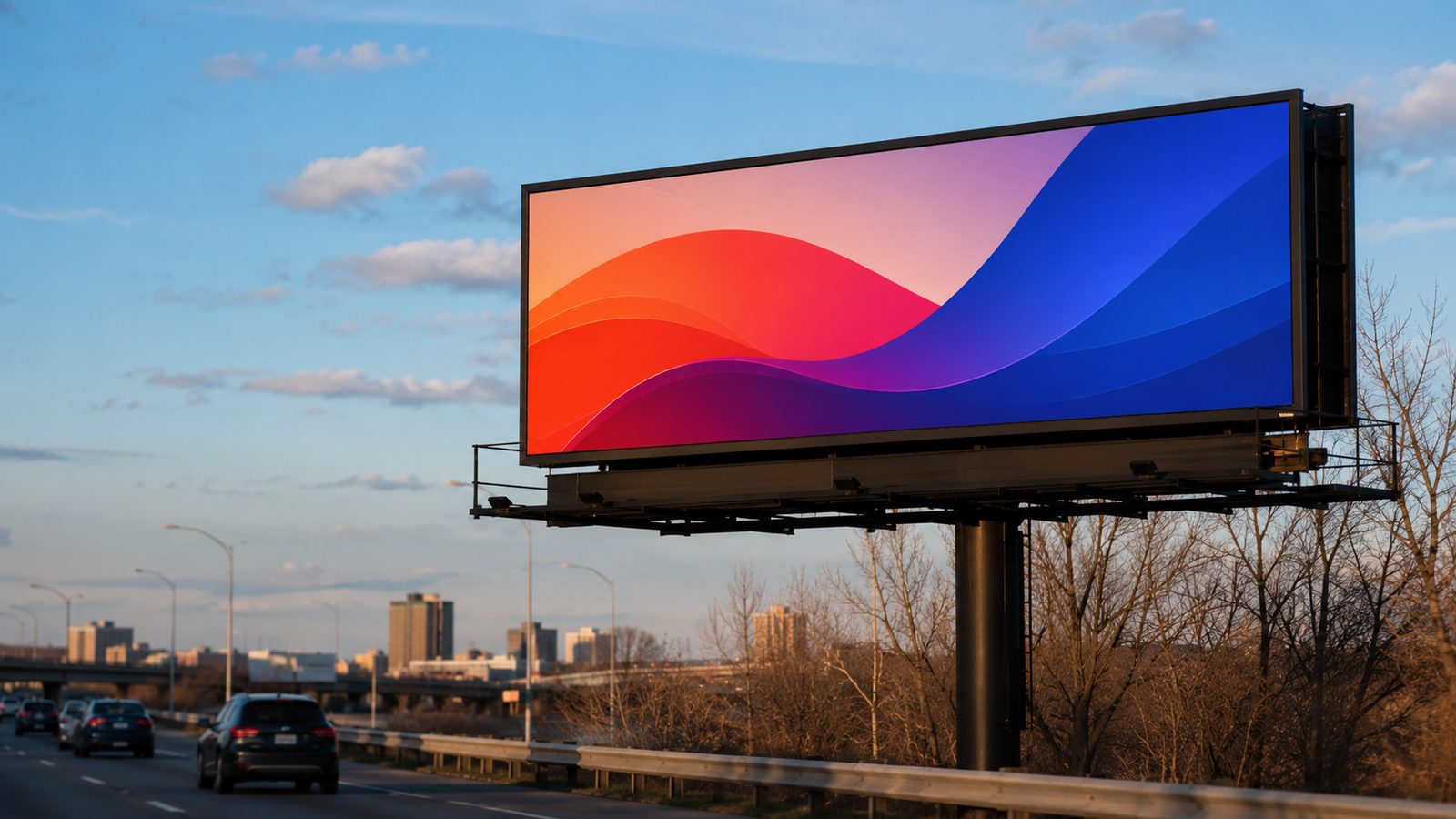 Panneau d'affichage grand format sur autoroute, campagne Pixanova